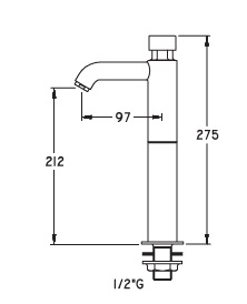 LV33.1 Grifo temporizado de lavabo 1 agua alto para encimera – Grifaru